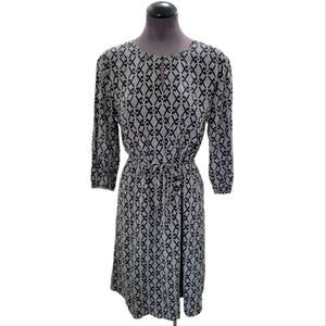 EC PENDLETON 100% SILK DRESS BLACK AND WHITE DESIGN SZ.12P